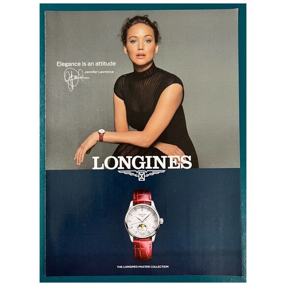 LONGINES Watches JENNIFER LAWRENCE 1-Page Magazine PRINT AD 2023 - Picture 1 of 3